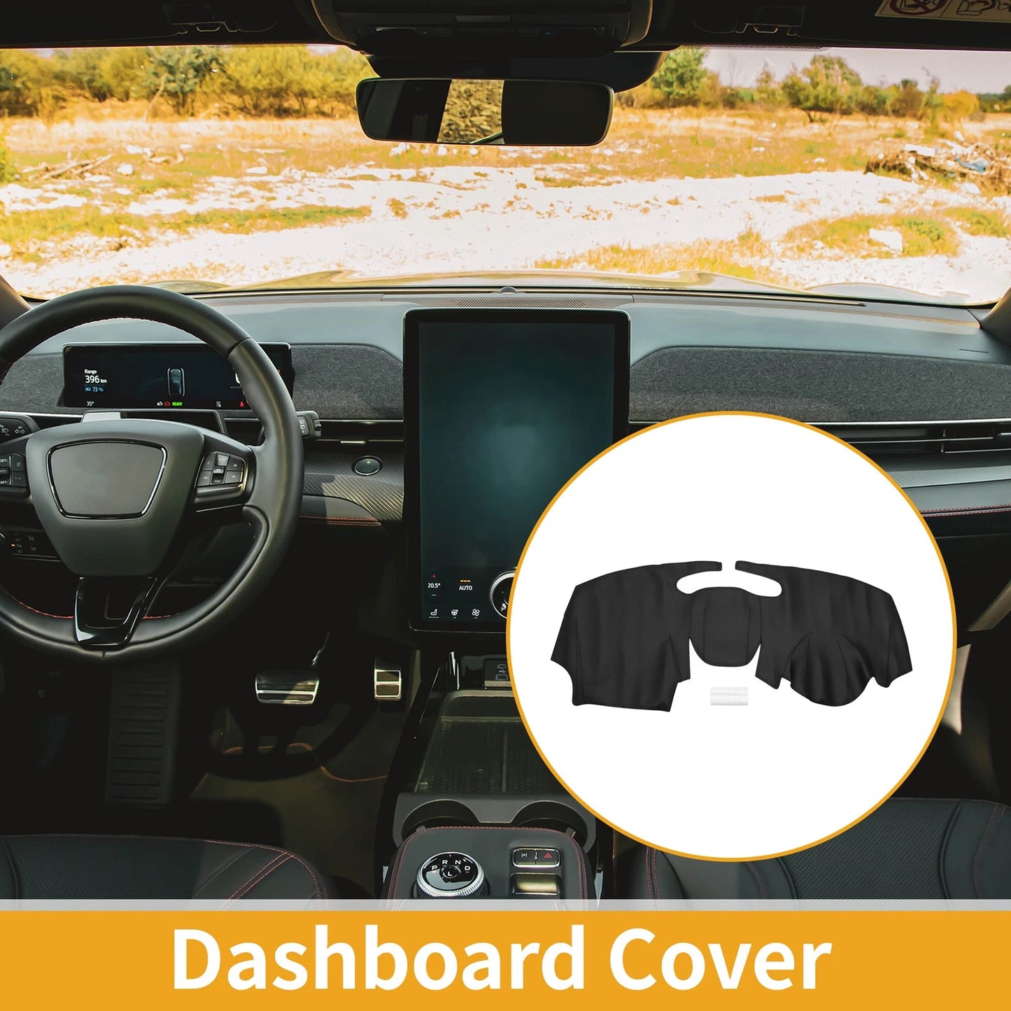 Dashboard Cover for Ford EcoSport 2018-2021 Black Anti-Slip 1 x Piece