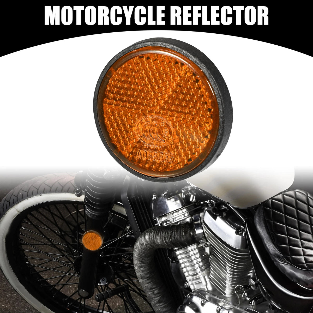 4pcs Reflector 1.73x0.31in Universal Round Motorcycle Bike Orange
