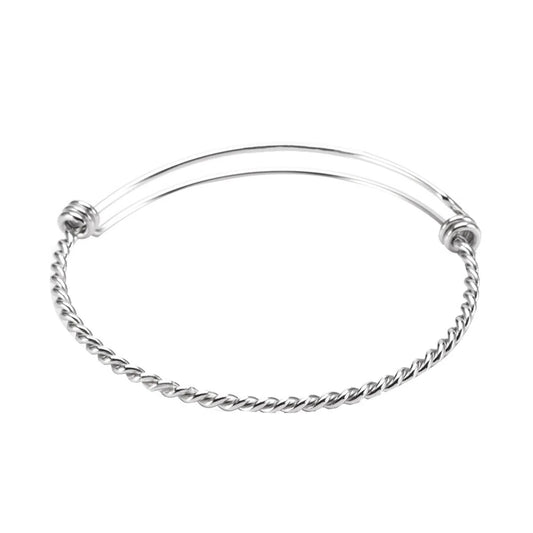 10PCS 2.5" Stainless Steel Adjustable Bangle Bracelets