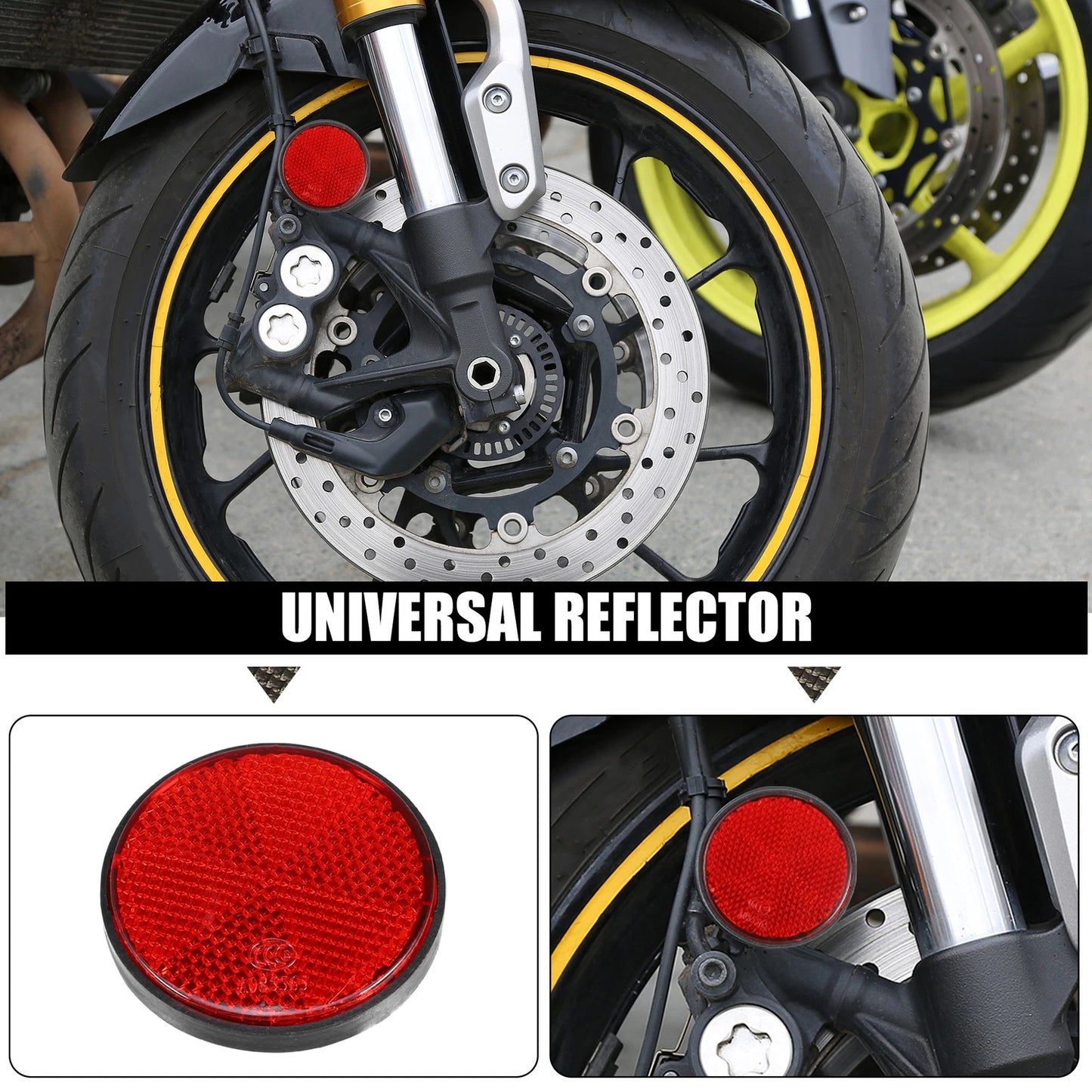 Reflector 10x Self-Adhesive Round Safety Spoke Reflective for Motorcycle