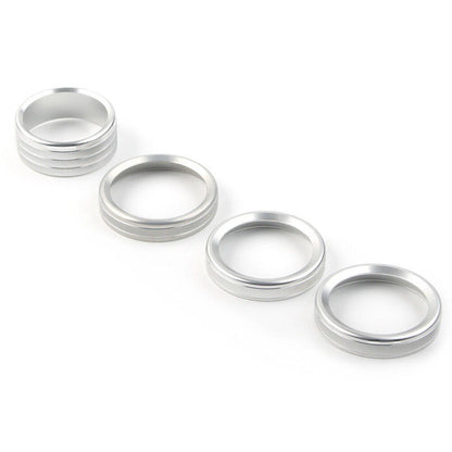 4 x Silver Air Conditioner Knob Ring Covers for Jeep Wrangler JL (2018-2020)