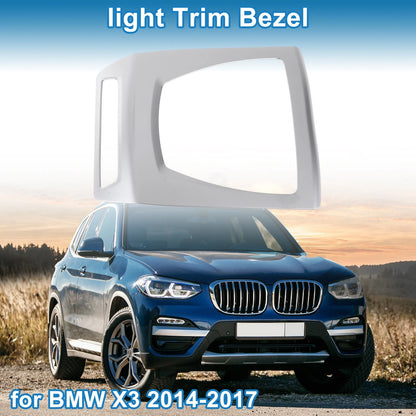 Front Row Headlight Trim Bezel for BMW X3 2014-2017 Silver Tone