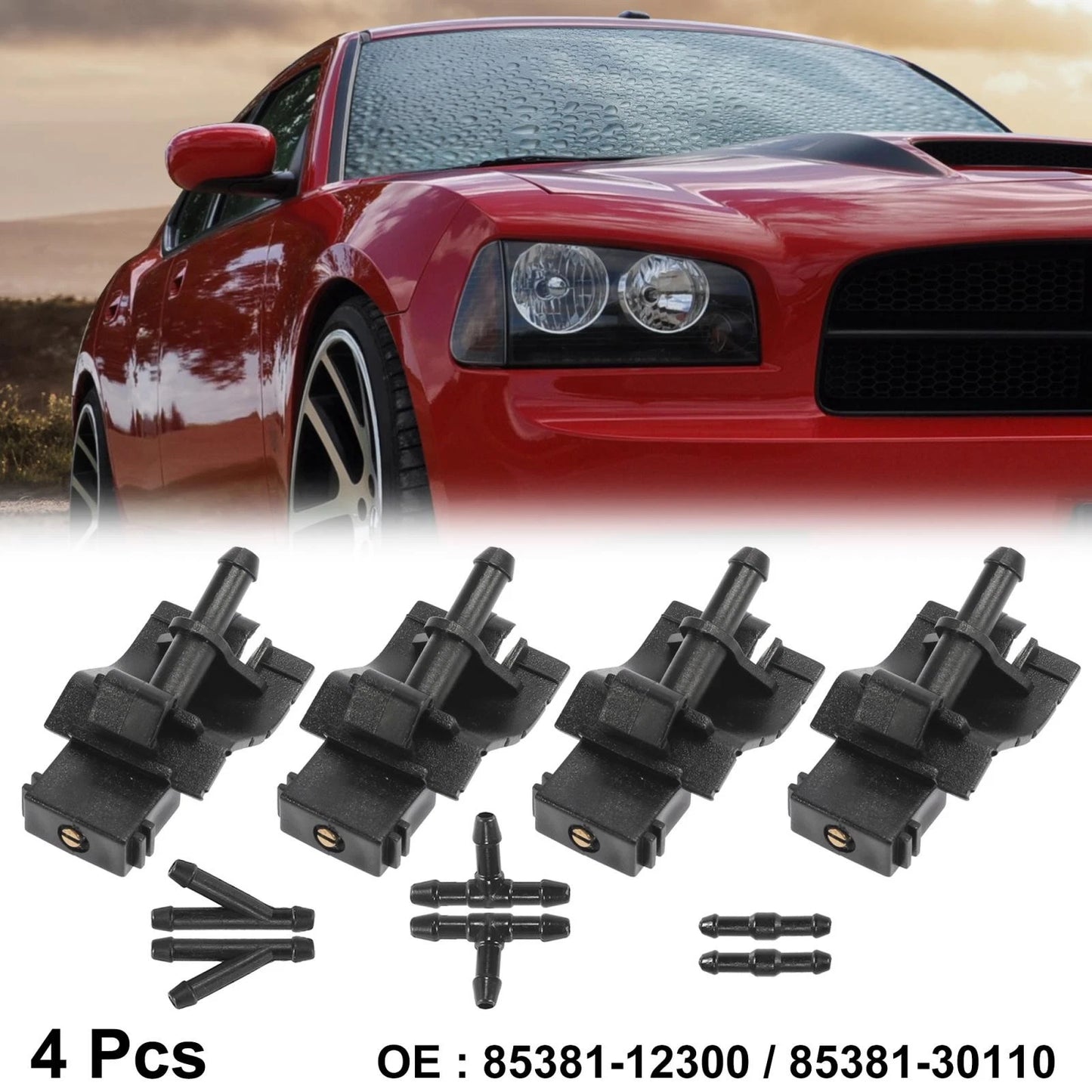 4 x Car Front Windshield Washer Nozzle for Toyota (2010-2015)