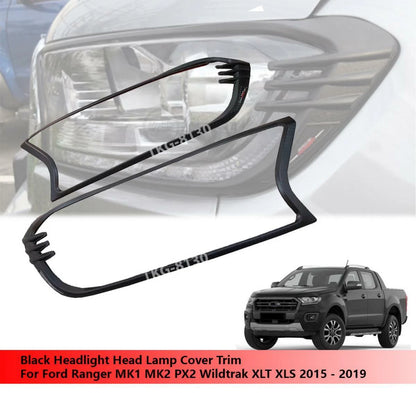 Black Headlight Cover Trim for Ford Ranger Px(2016-2019)