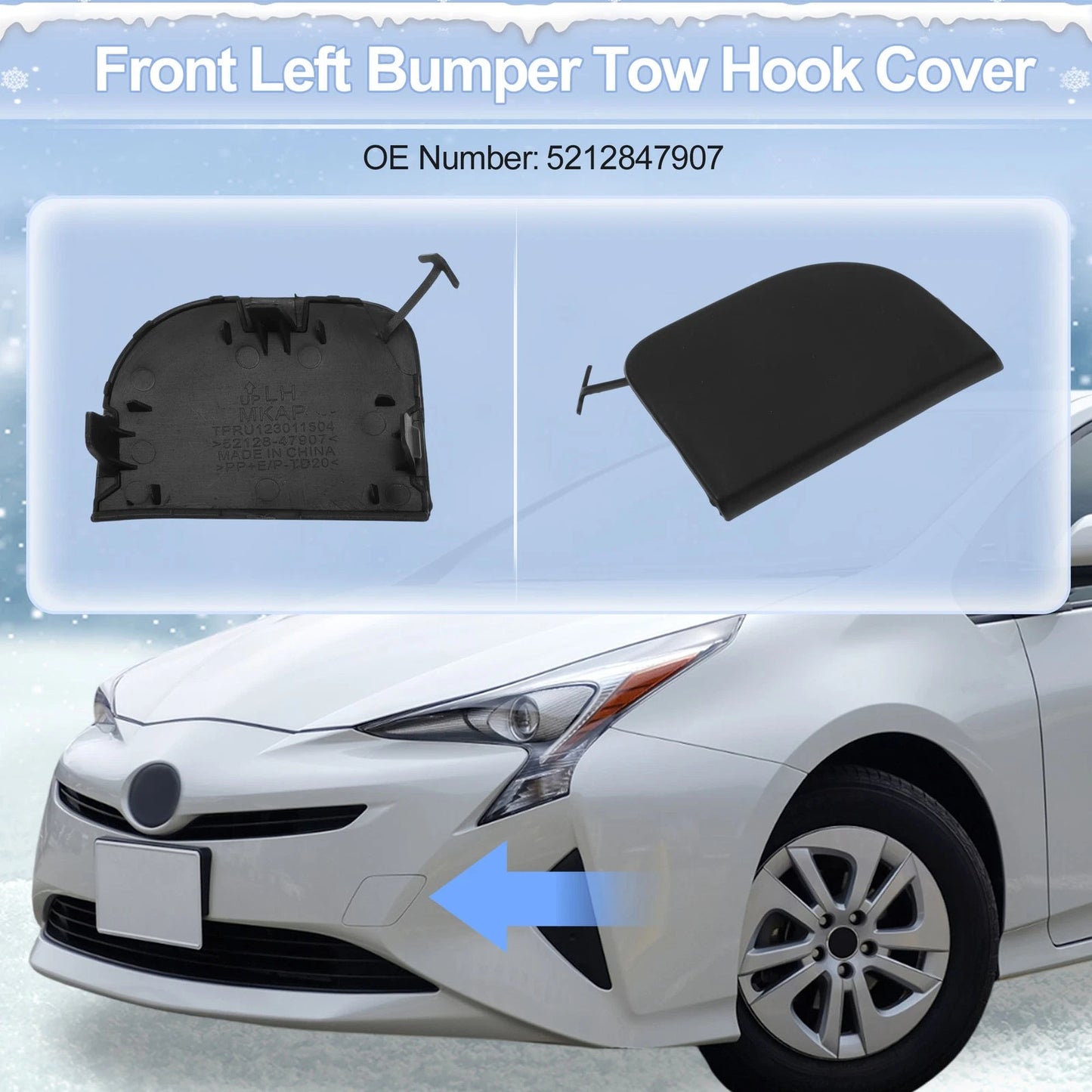 Left Front Tow Hook Cover Cap for Toyota Prius (2012–2015)