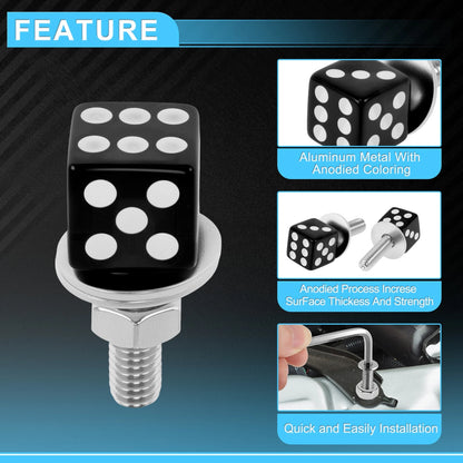 License Plate Screws Cover 3.45 cm Black 4 pcs for Universal Motorcycle