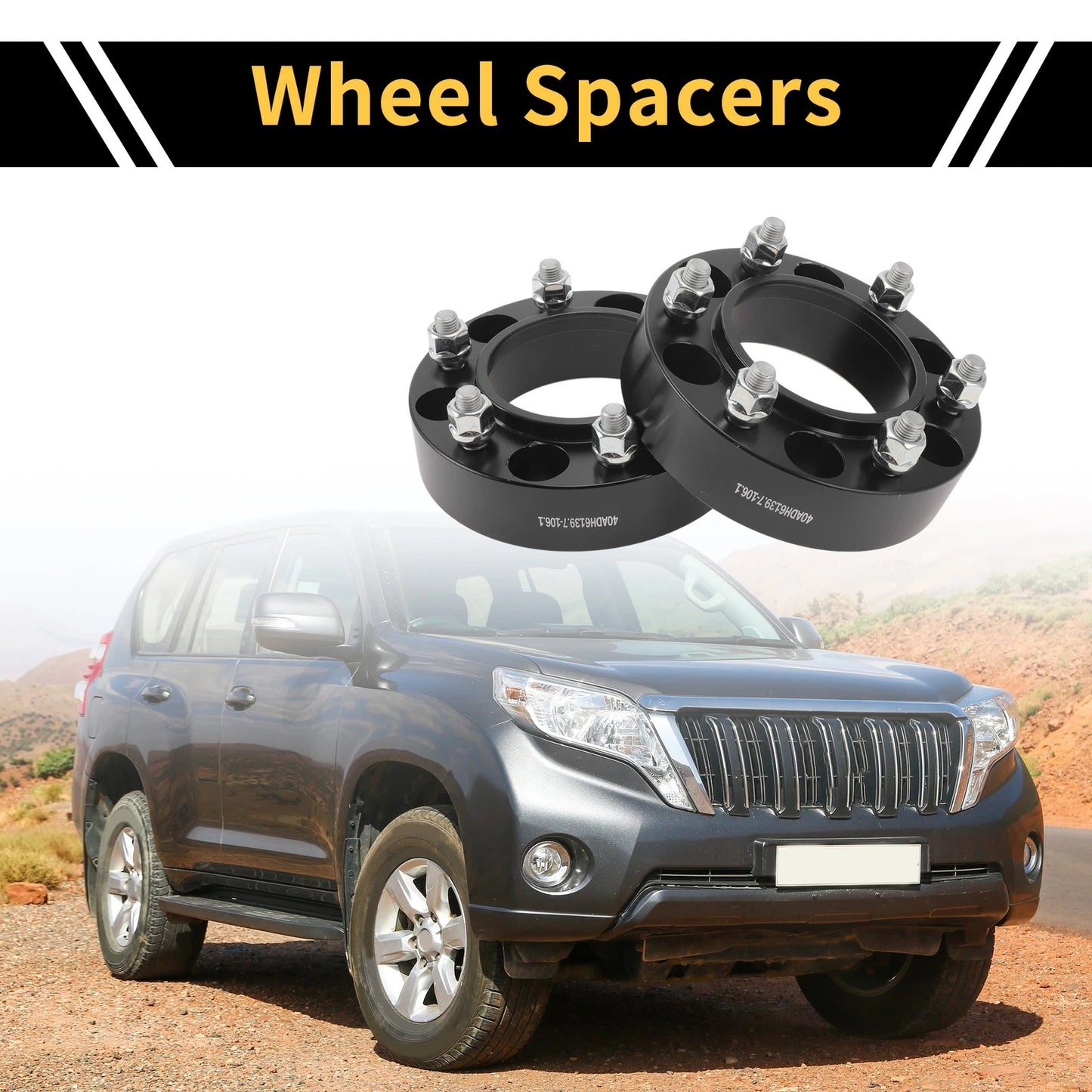 2 x 6x139.7mm Wheel Spacers 108mm/4.25" M12x1.5 for Toyota Land Cruiser (1990–1997)