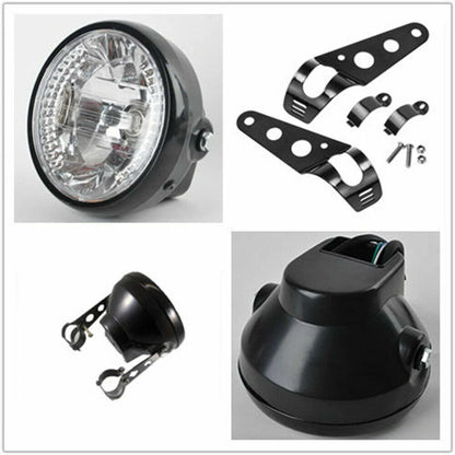 7" 35W Amber Headlight Turn Signal Light Mount Bracket for Harley Honda