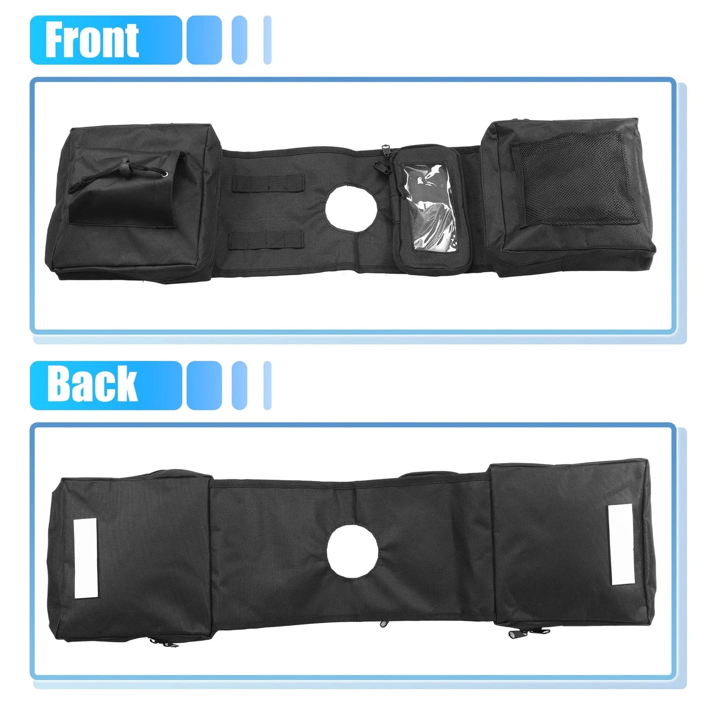 Black ATV Tank Saddle Storage Bag for Polaris Sportsman 450 570 850 & Yamaha