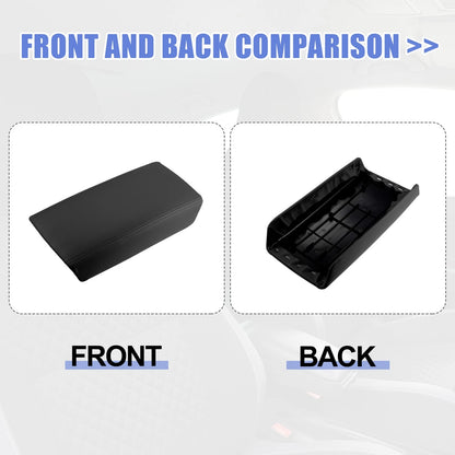 Center Console Lid Armrest Cover for Honda Accord (2003-2007) Faux Leather Black