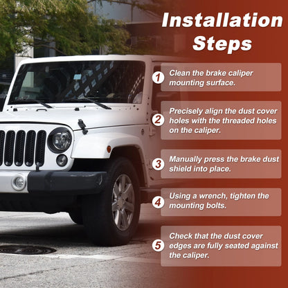 Front Left & Right Brake Dust Shields for Jeep Wrangler JK (2018)