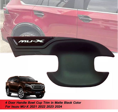 Black Door Handle Bowl Cover for Isuzu MU-X MUX (2021-2024)