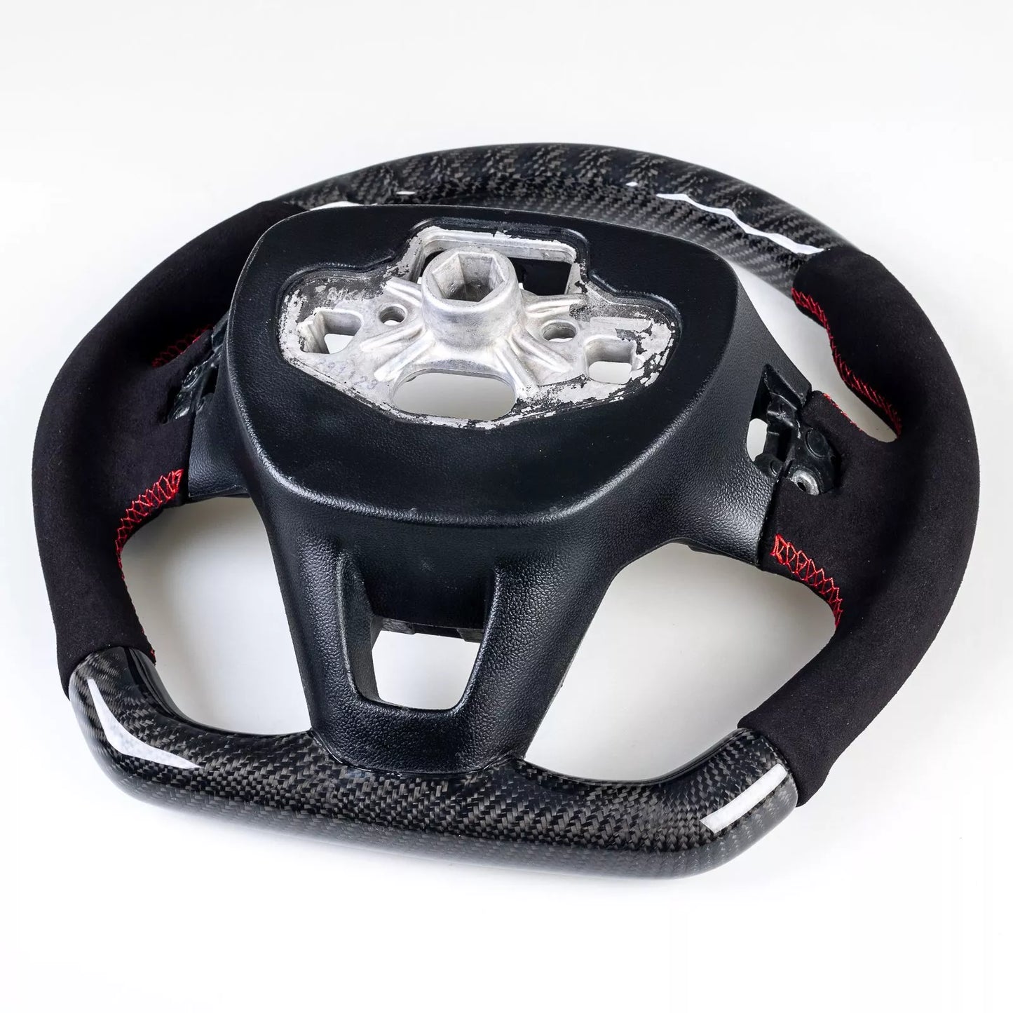 Steering Wheel Carbon Fiber Flat Bottom Suede for Ford Bronco Sport (2021-2024)