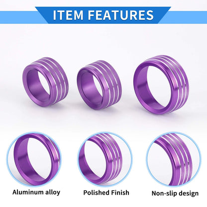3 x Tune Switch Knob Cover Ring for Dodge Challenger (2015-2019)