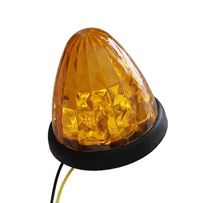 1x Amber LED Round Beehive Cone Side Marker Light for Trailer Truck