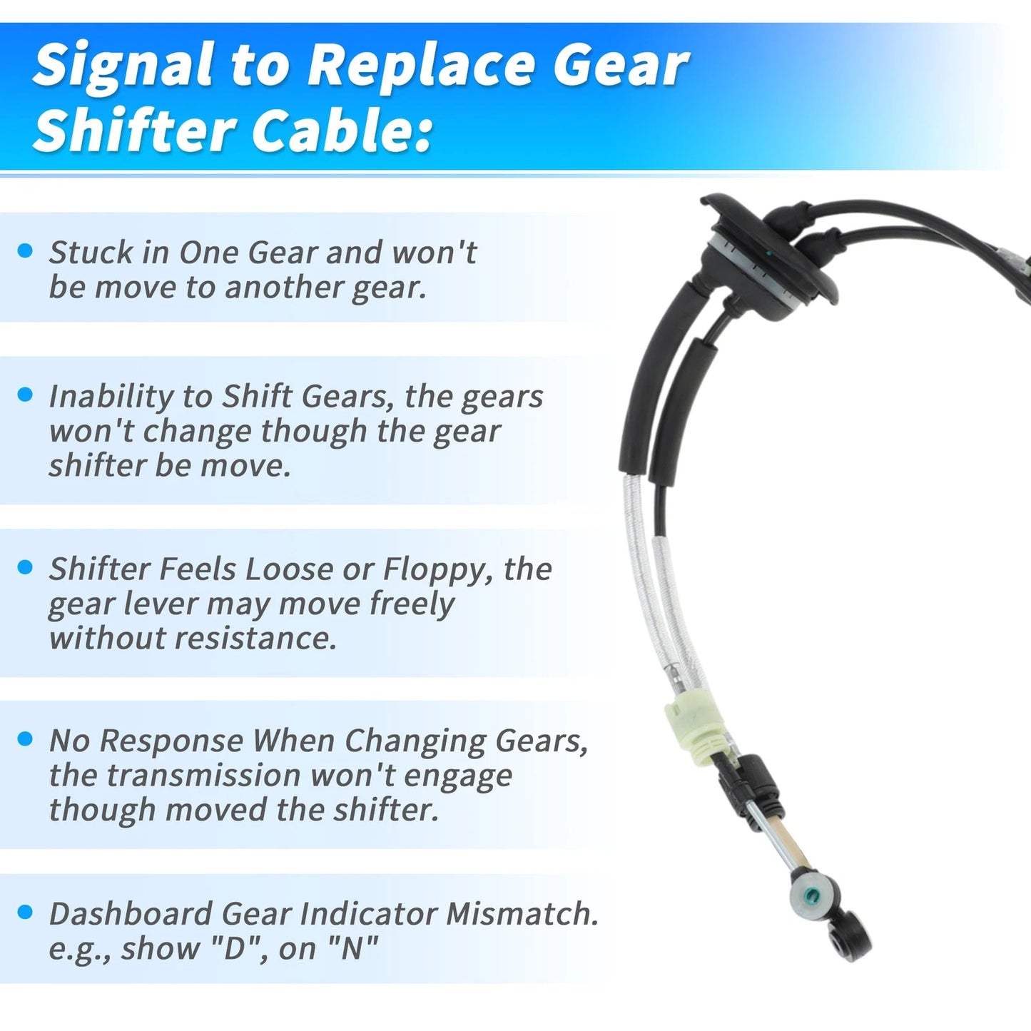 Auto Trans Gear Shift Cable for Peugeot Partner, Citroen Berlingo (2008-2018)