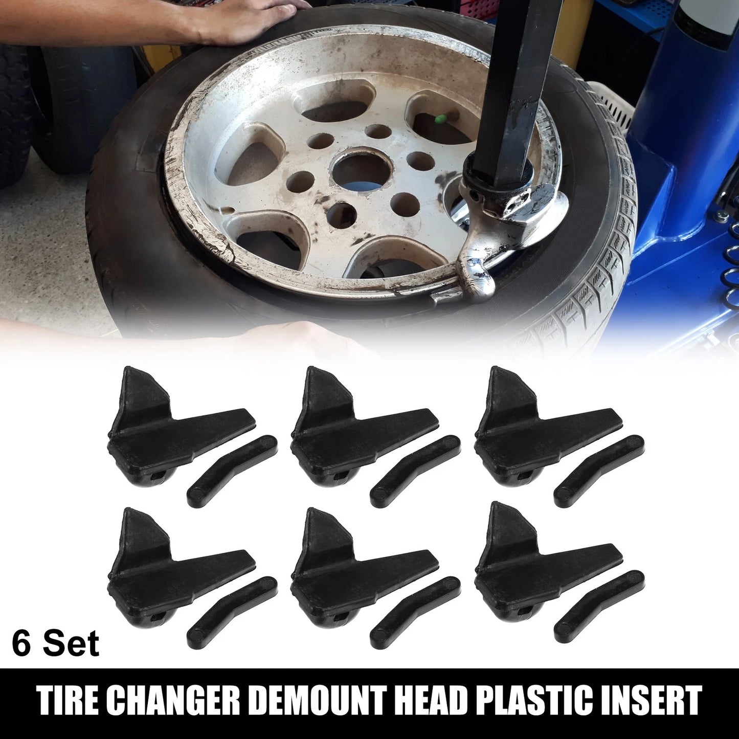 6 Set Motorcycle Tire Changer Demount Head Insert Black for Motorcycle