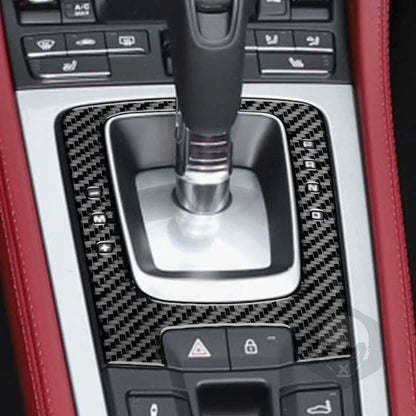 Carbon Fiber Center Console Gear Shift Cover Trim Fit For Porsche 718 2016-2020