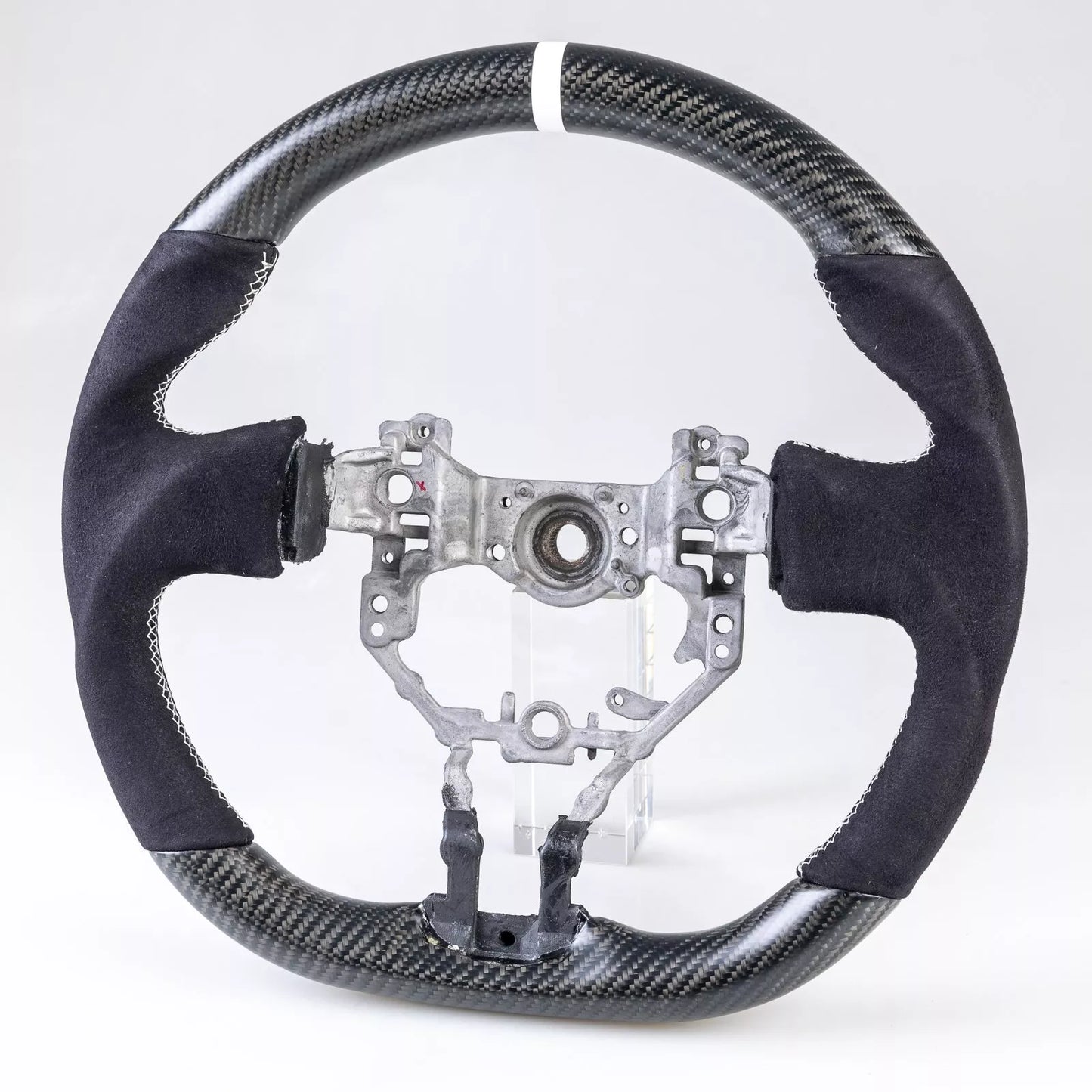 Steering Wheel Suede White Matte Black Carbon for Toyota 86 Subaru BRZ (2012-2023)