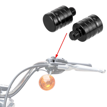 2pcs M8x1.25 Motorcycle Left Side Mirror Hole Plug Cap Screws Black