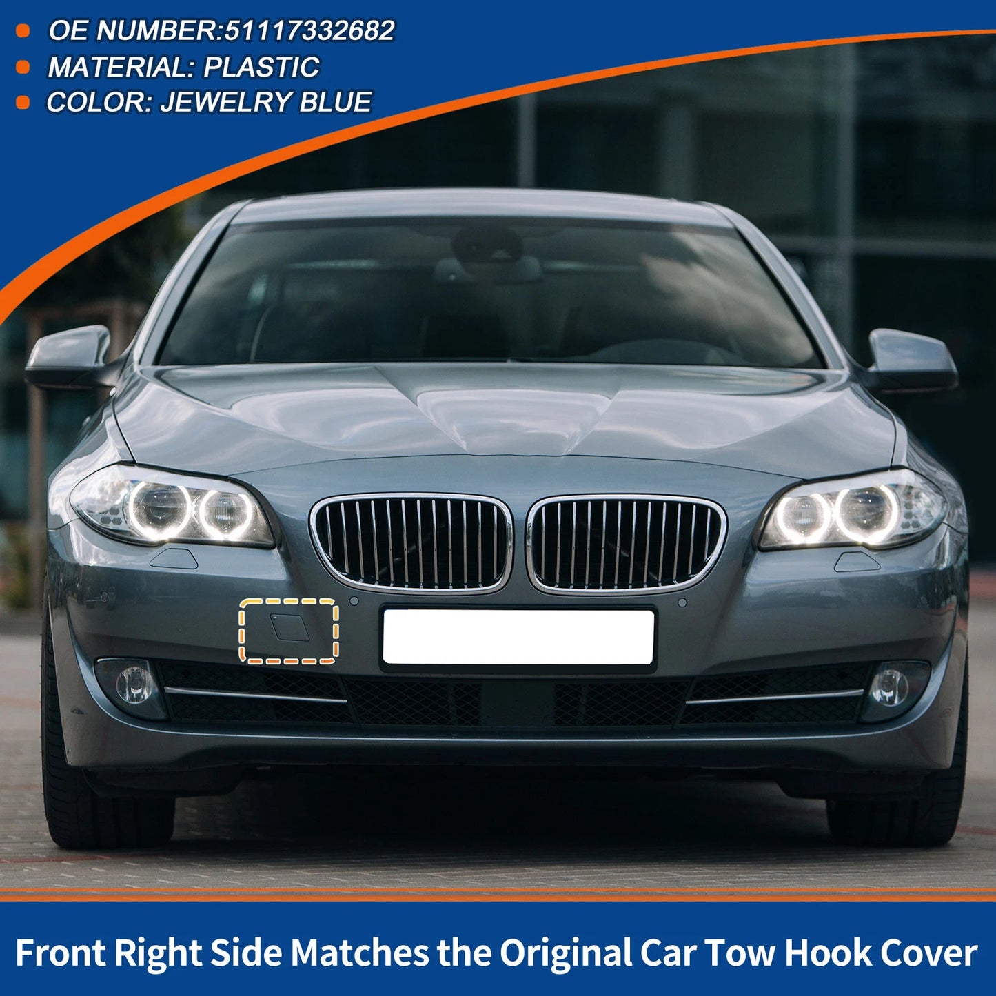 Front Right Tow Hook Cover for BMW 3 Series (2012-2019) - Jewelry Blue