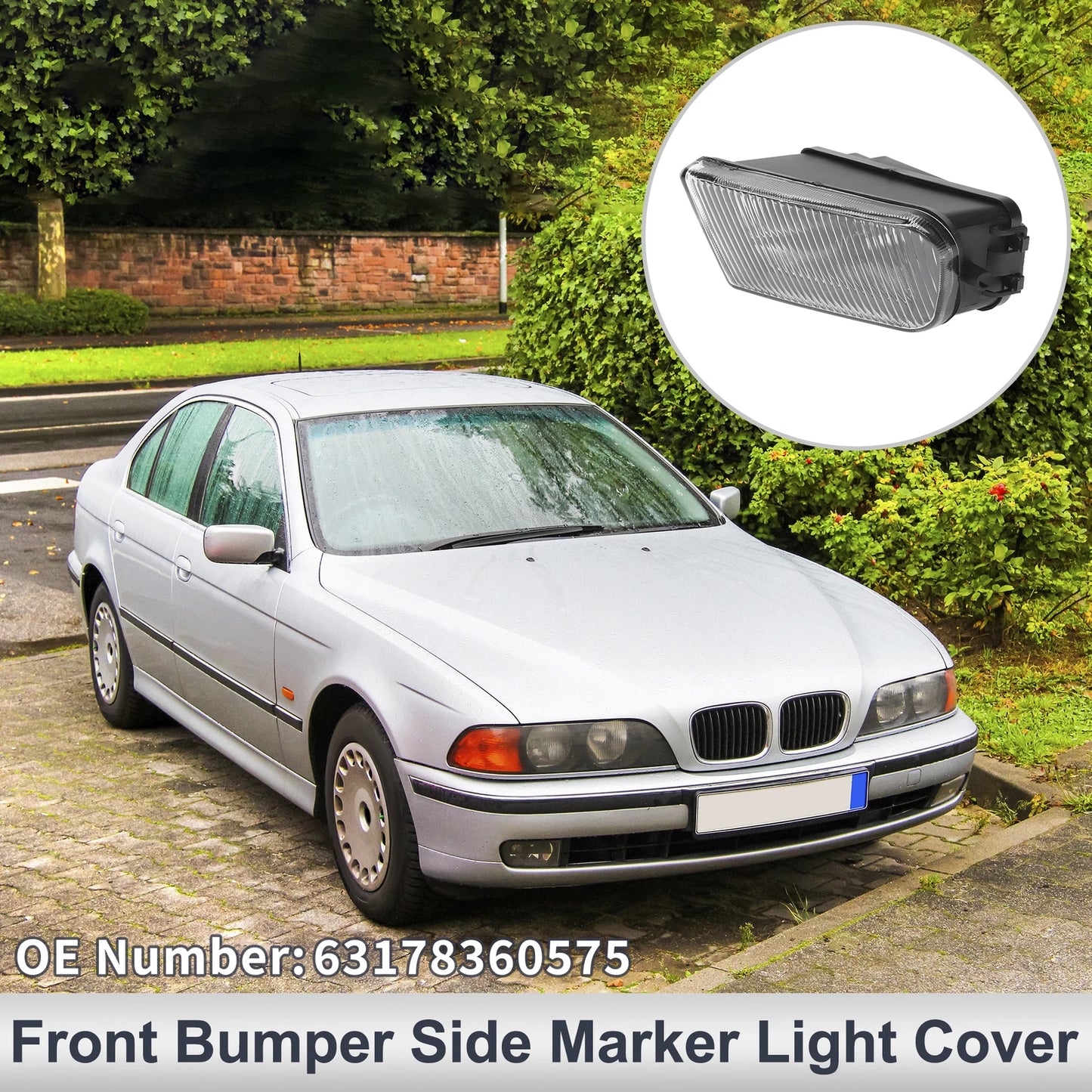 Left Front Bumper Side Marker Light Cover for BMW E39 Z3 (1997-2003)