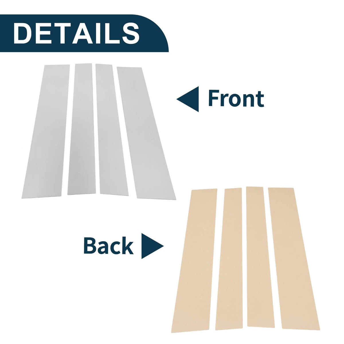 4 Pcs Door Pillar Window Trim for Toyota Sequoia (2008-2014) Chrome Silver Tone