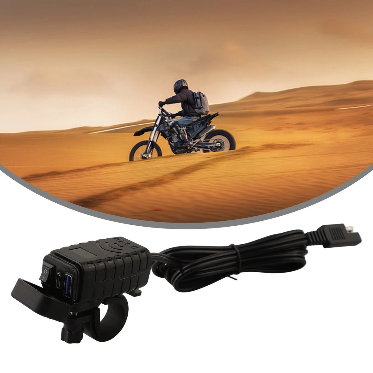 Dual USB Car Charger for Motorcycle with QC 3.0 and PD Compatibility