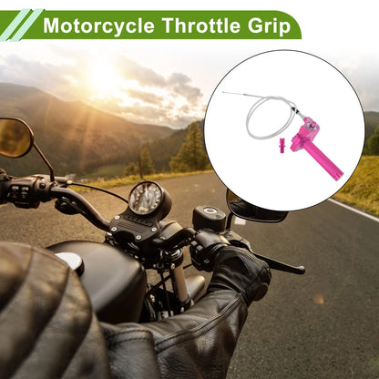 Throttle Grip 22mm CNC Aluminum Alloy Handlebar Rose Red for Motorcycle