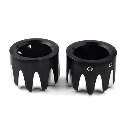 Black CNC Cut Axle Nut Cover for Harley Electra Street Road Glide