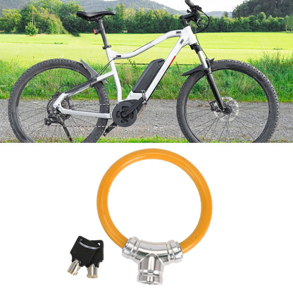 Portable Anti-Theft Bicycle Lock Mini Ring Cable for Bike - Orange