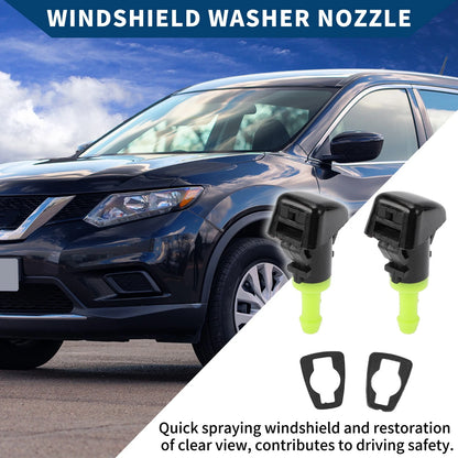 2 x Front Windshield Washer Nozzles for Jeep Patriot (2007-2017) Black Green