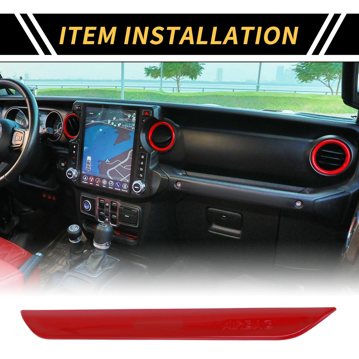 Passenger Side Seat Handle Trim for Jeep Wrangler JL JLU (2018-2024) Red