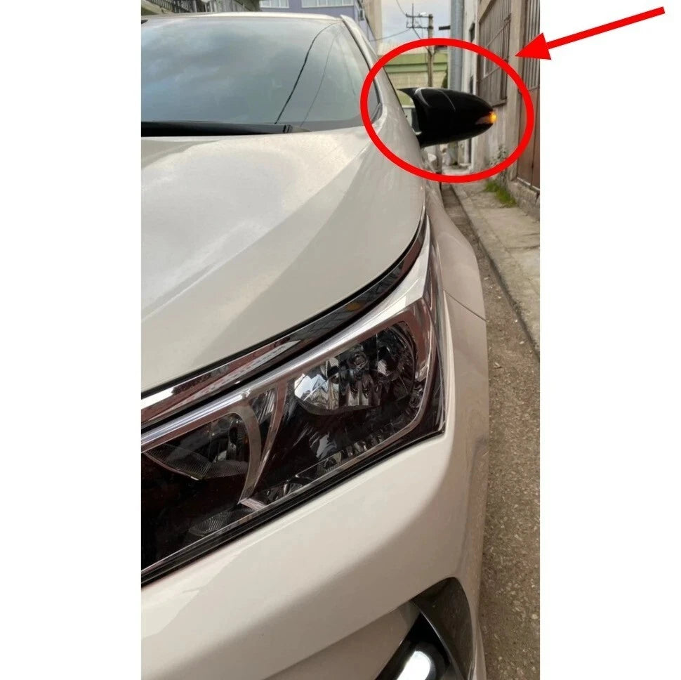 Side View Mirror Covers for Toyota Corolla (2013-2018) 2 Piece Gloss Black