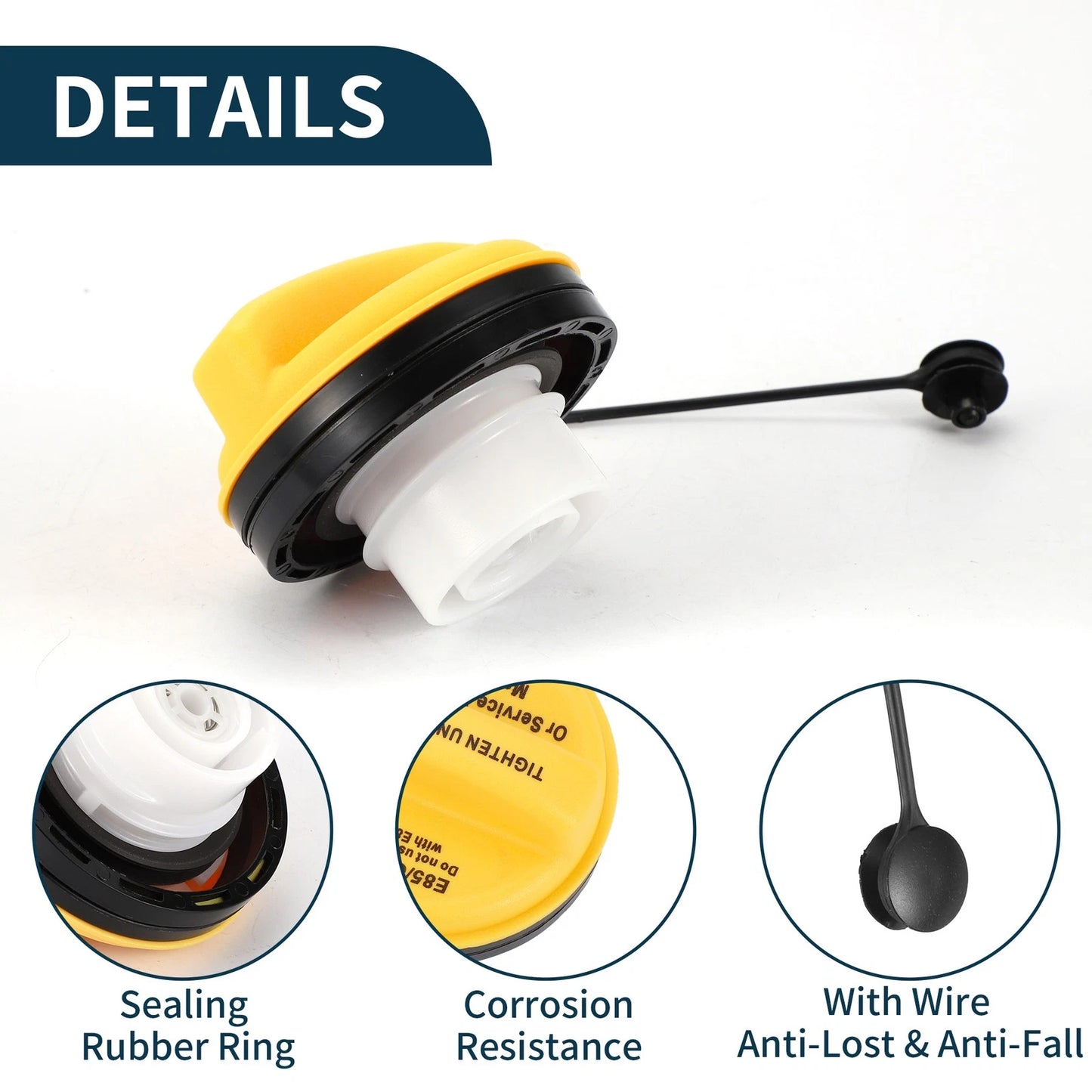 Fuel Filler Cap for Chevrolet Suburban Tahoe - Black White Yellow