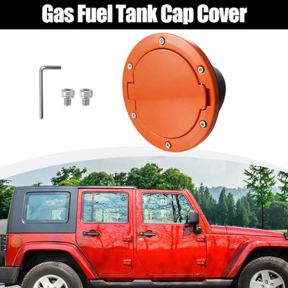 Orange Aluminum Alloy ABS Gas Fuel Tank Cap Cover for Jeep Wrangler (2007-2017)
