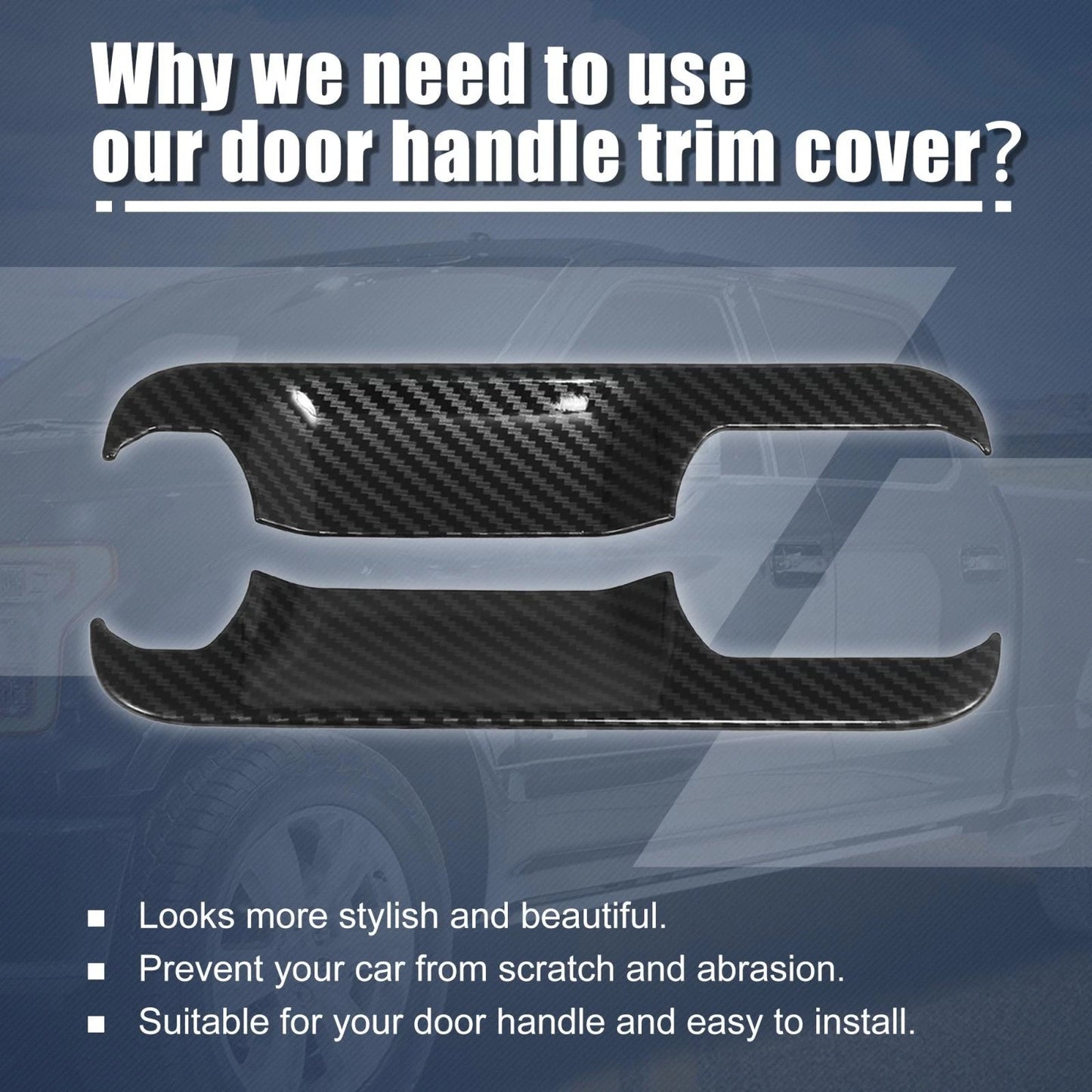 8 x Car Exterior Door Handle Bowl Cover Trim for Ford F-150 (2015-2020)