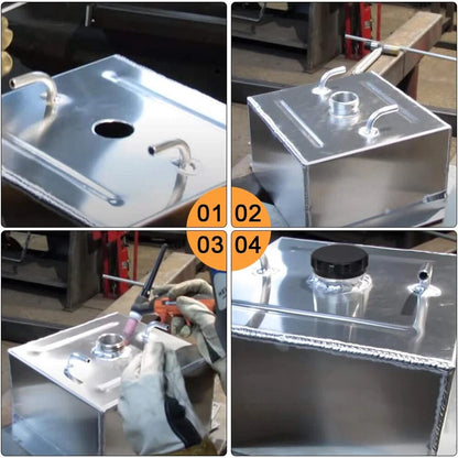 3" Black Aluminium Alloy Weld On Filler Neck & Cap for Oil Fuel Water Tank