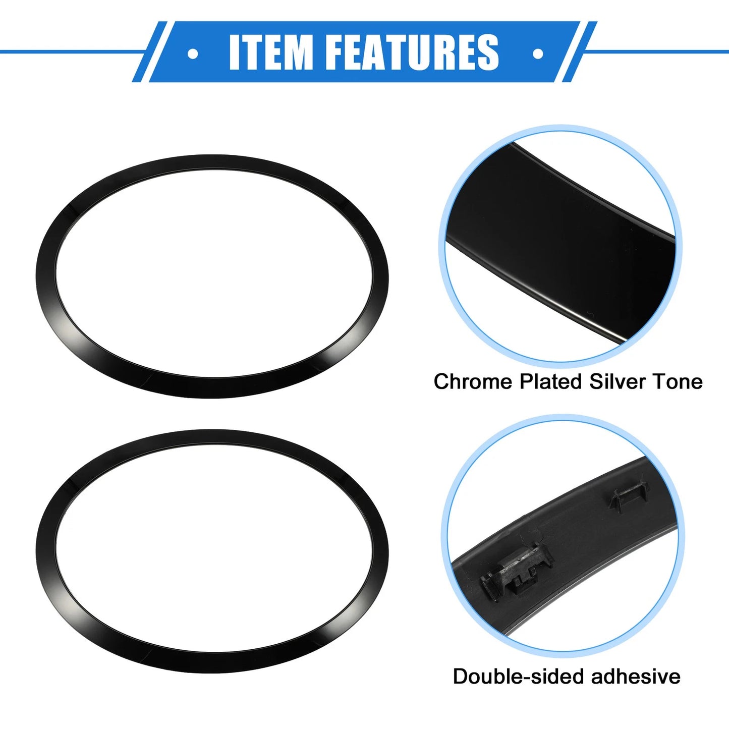 Front Side Headlight Trim Ring for BMW Mini F55 F56 F57 (2014-2021) Black