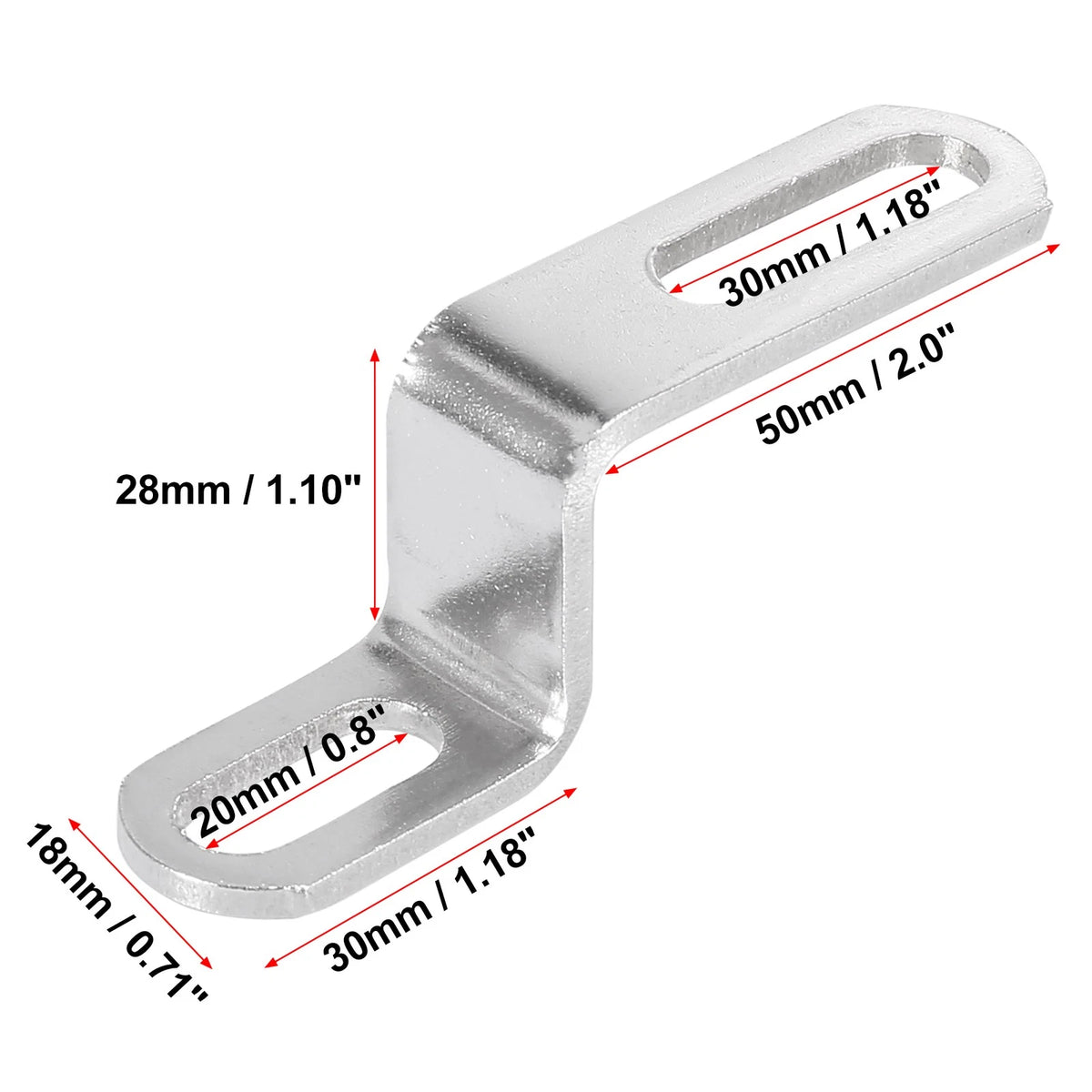 Exhaust Bracket Z-Shape Mounting for Motorcycle 120mm 30mm 0.8in 1.18in