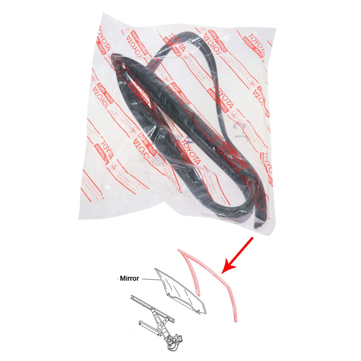 Front Door Glass Run Channel LH for Toyota Corolla Sprinter Carib 1995-2002