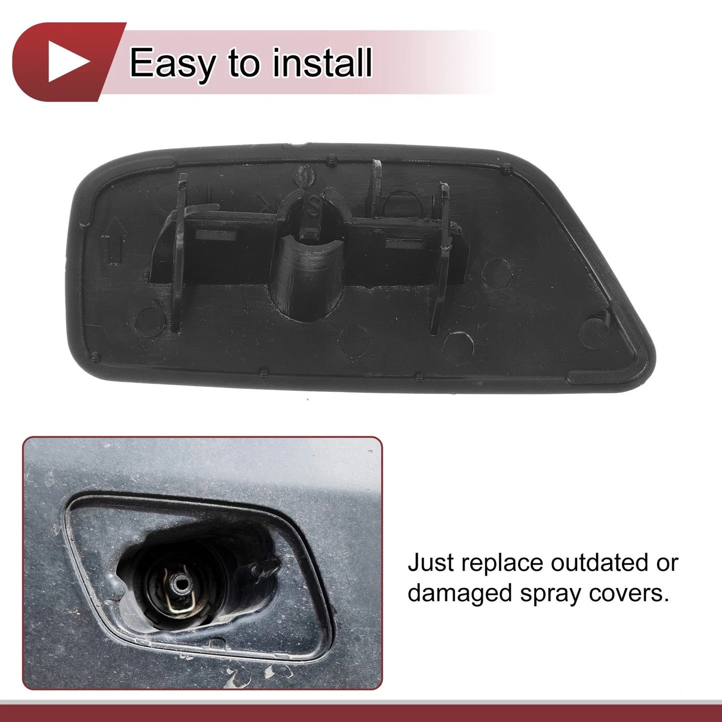 Front Left Washer Nozzle Cover for Subaru Forester (2009-2012) Silver Tone