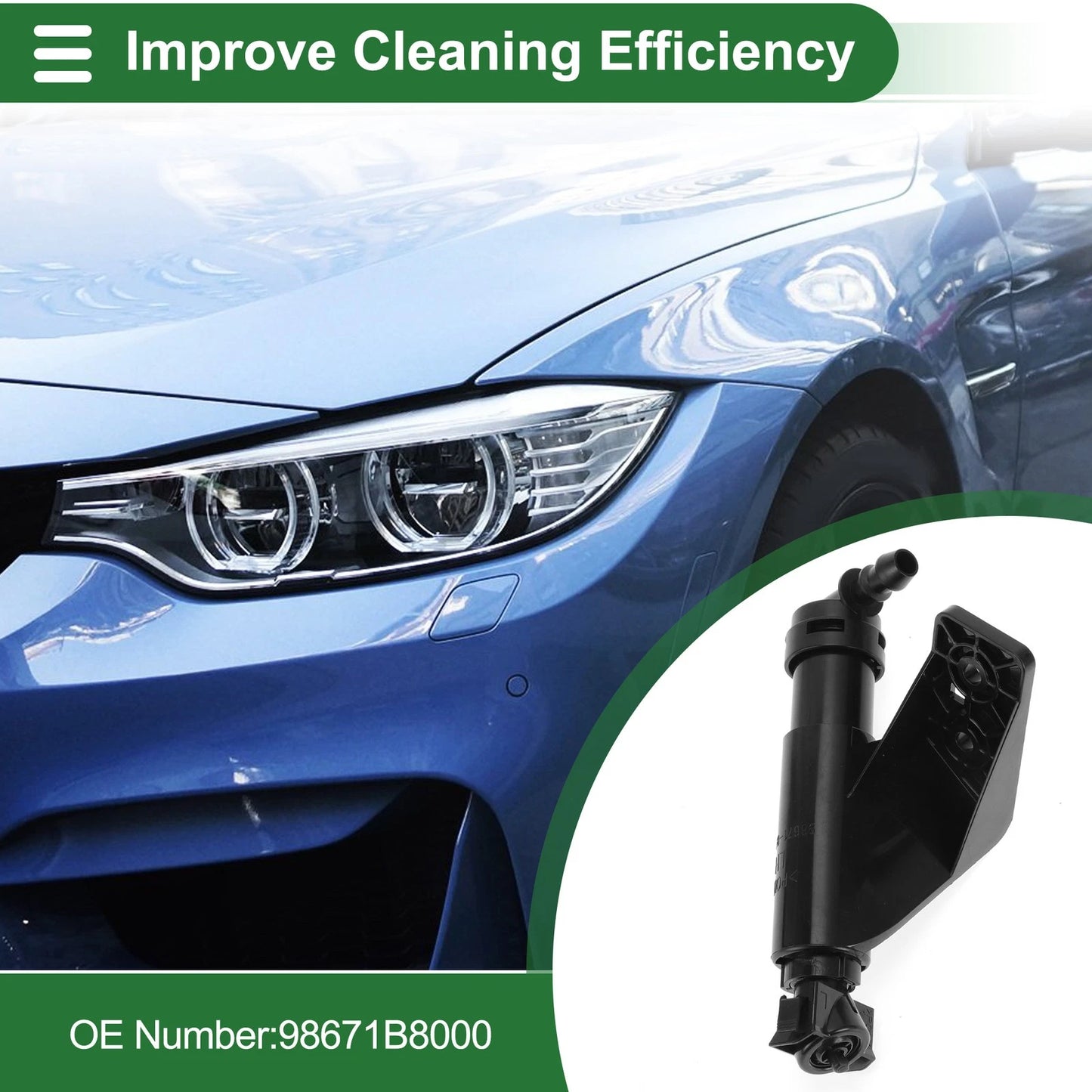 Front Driver Side Headlight Washer Nozzle for Hyundai Santa Fe (2013-2018)