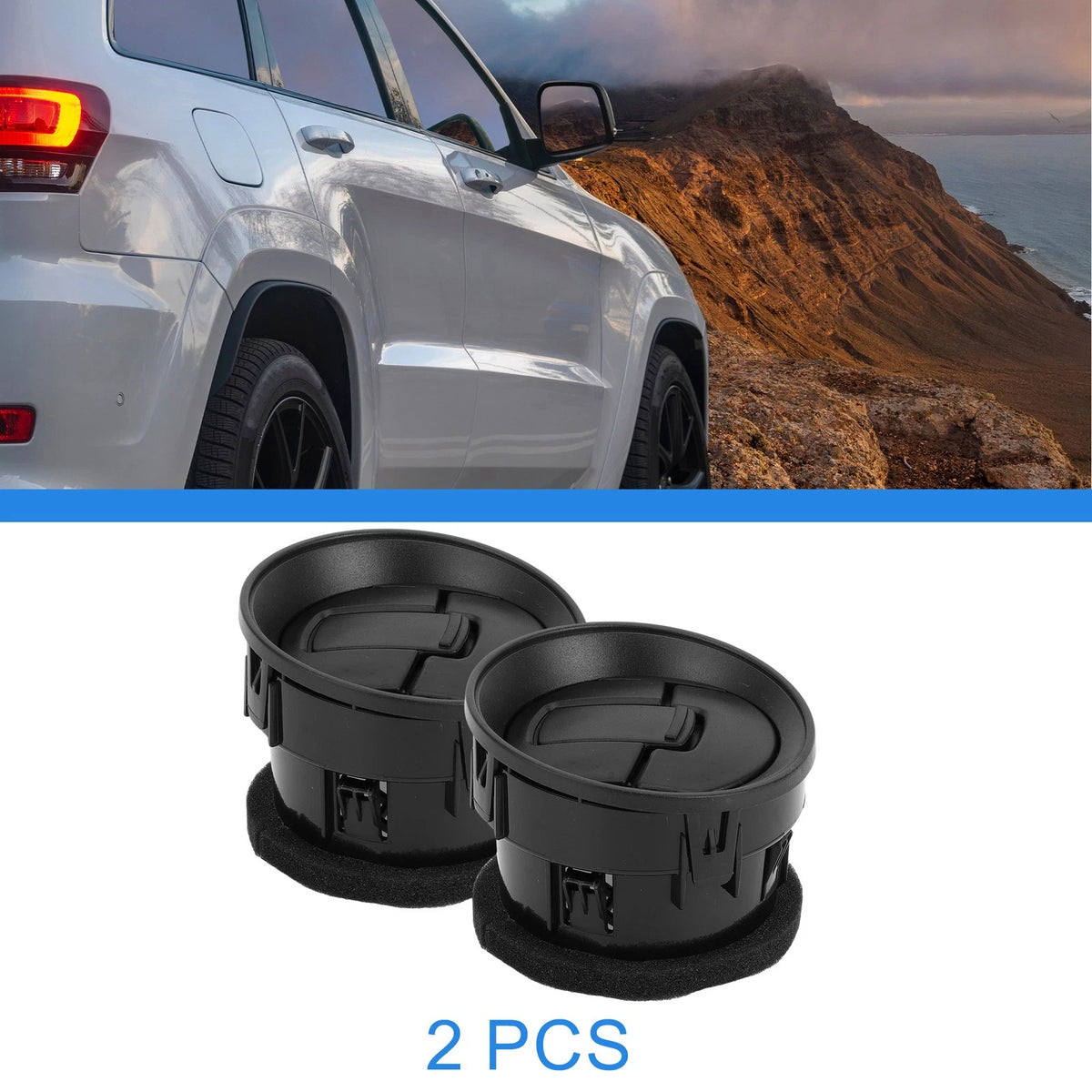 2 x Center Dash A/C Outlets for Ford F150 LOBO (2009-2014) ABS Black