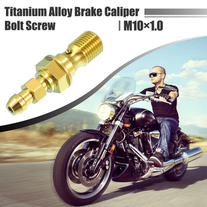 Master Cylinder Screw / 1x M10x1.0 / Titanium Alloy Gold Tone for Motorcycle