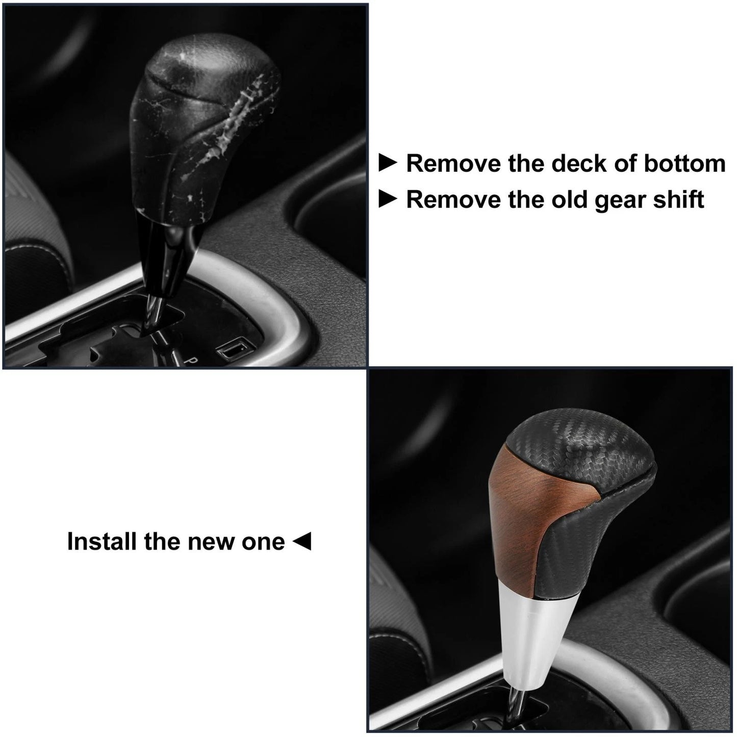 Automatic Gear Stick Shift Knob for Toyota - Carbon Fiber & Wood Pattern