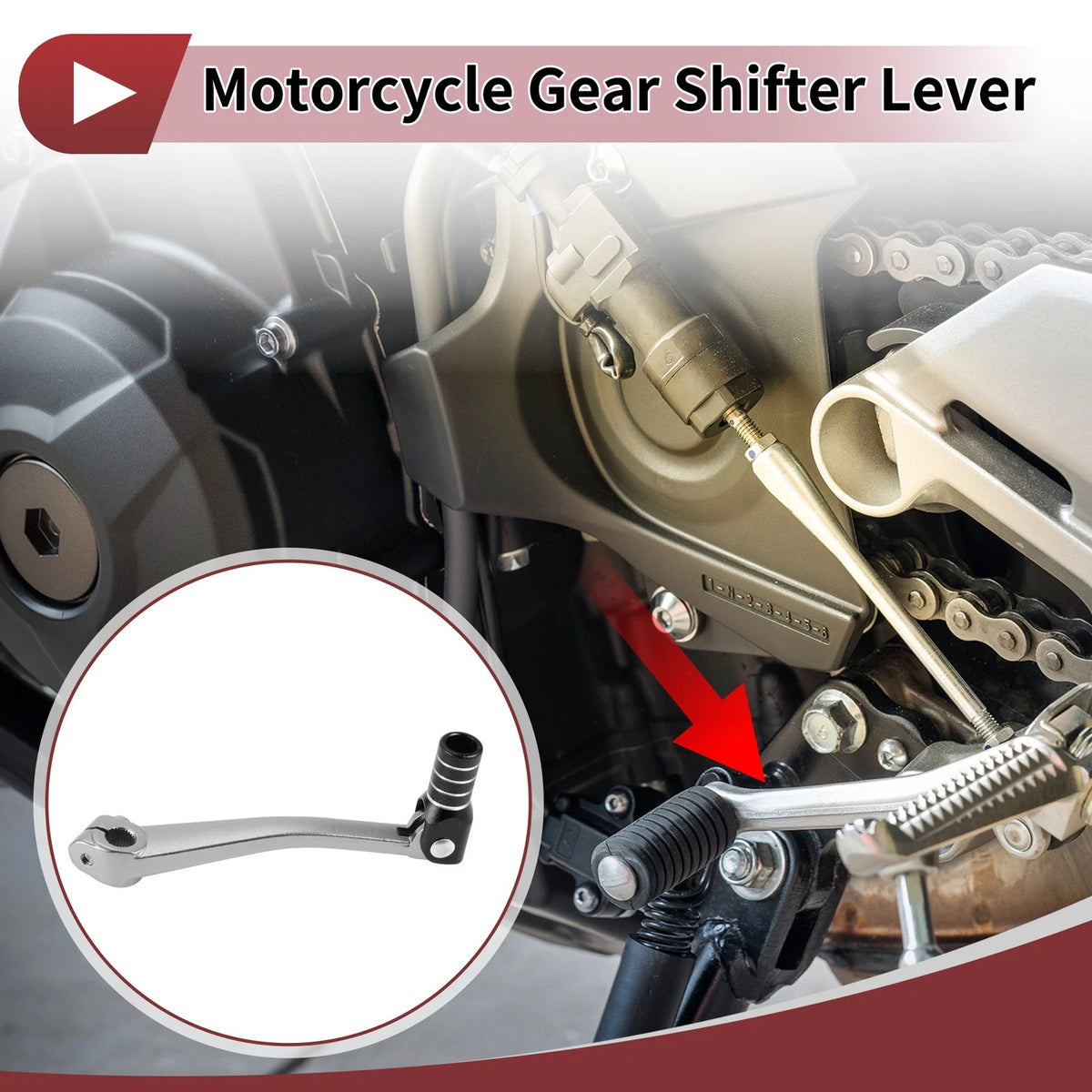 Folding Motorcycle Gear Shifter Lever for Bosuer 125 Titanium Tone Lever