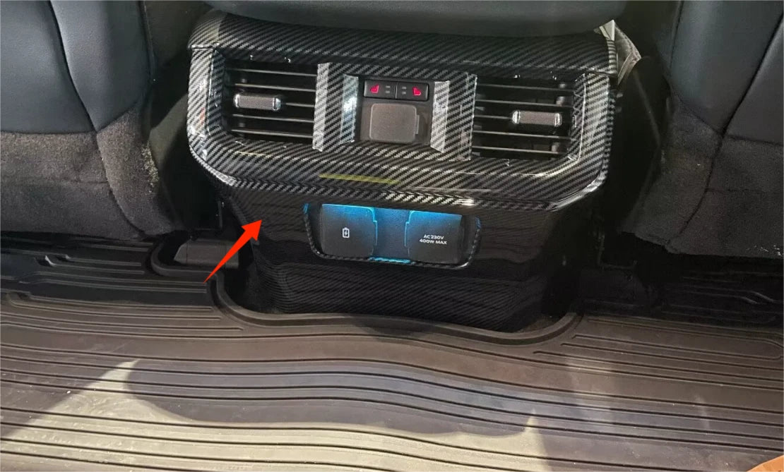 Carbon Fiber Rear Air Vent Outlet Lid Cover Trim for Ford F150 (2021-2023)