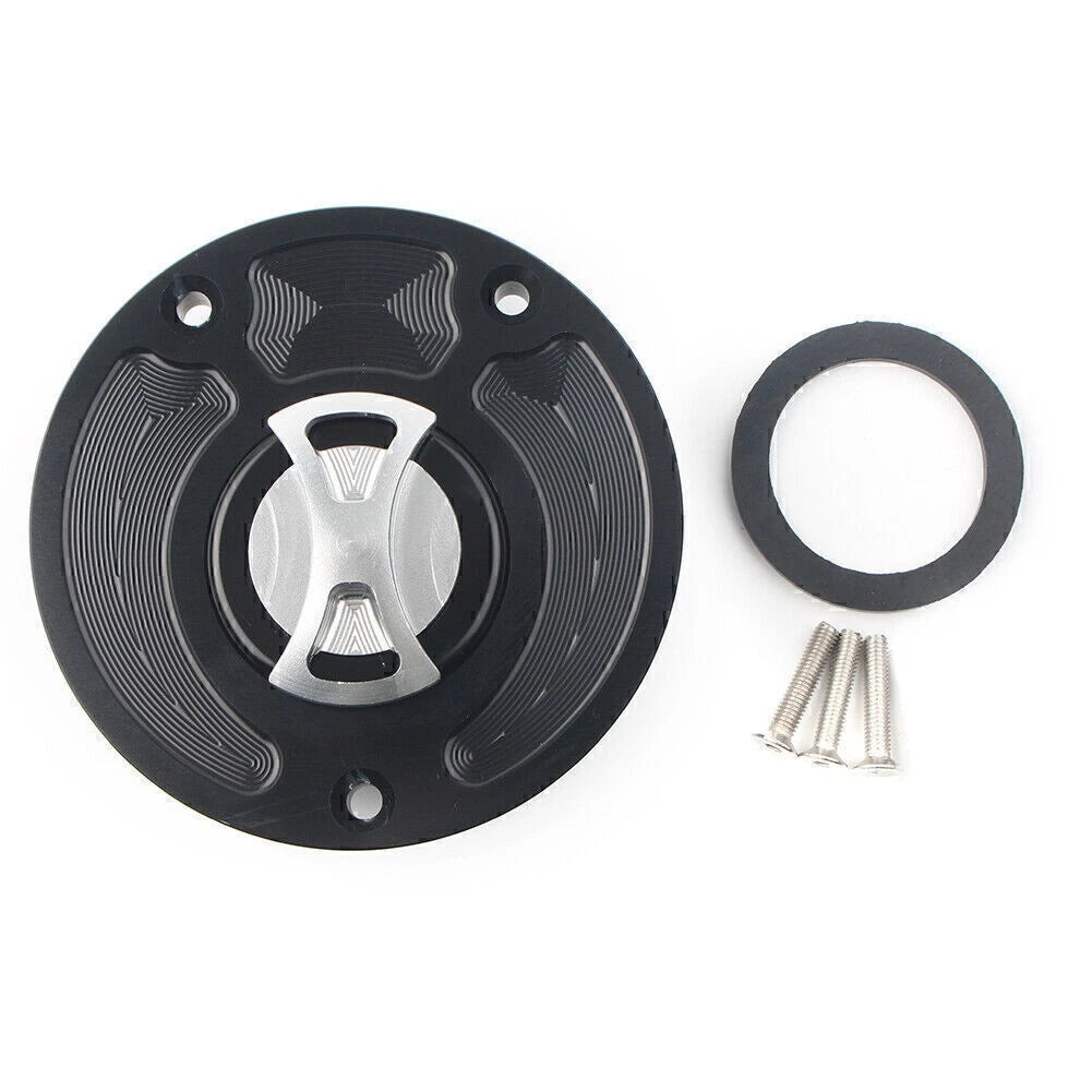 Keyless Fuel Gas Tank Cap Cover for Kawasaki ZX10R ZX9R (2004-2023)