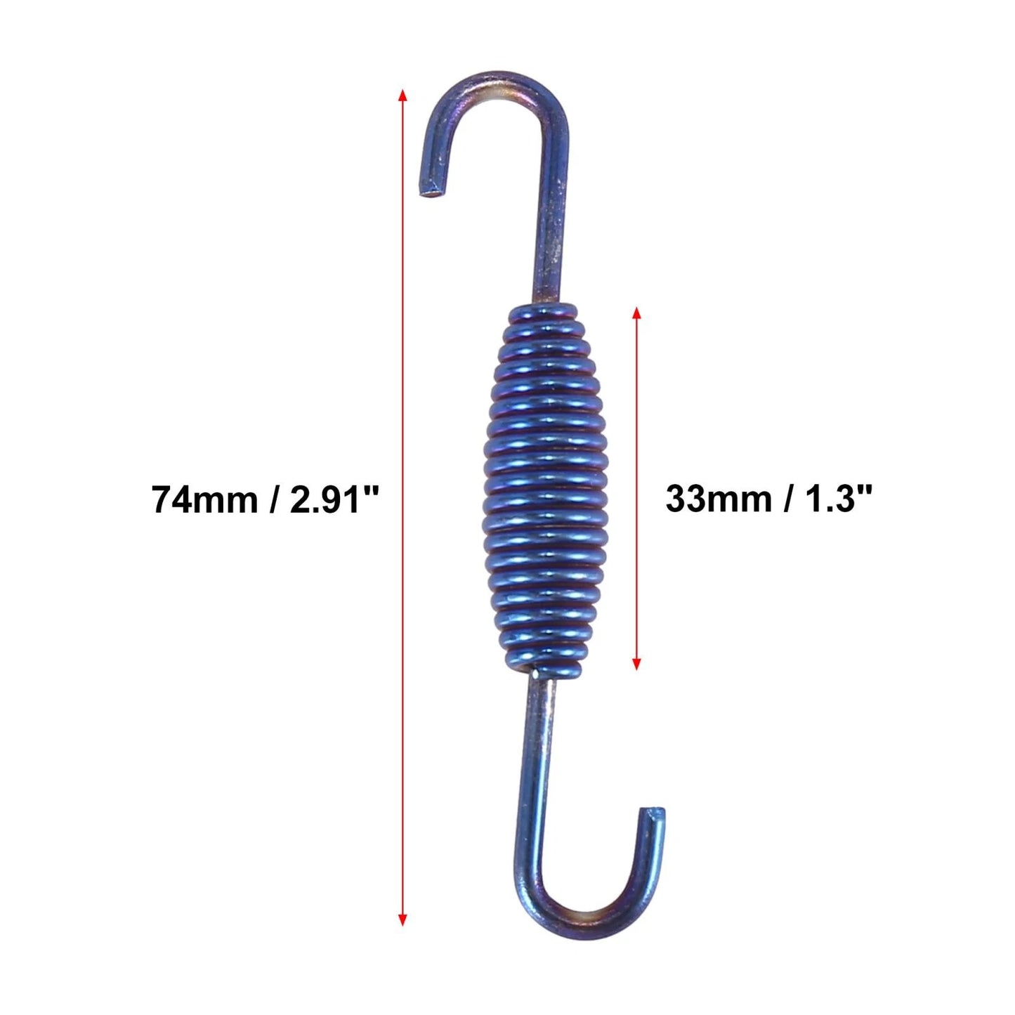 Set 33mm Exhaust Pipe Spring with U Shape Hooks Blue